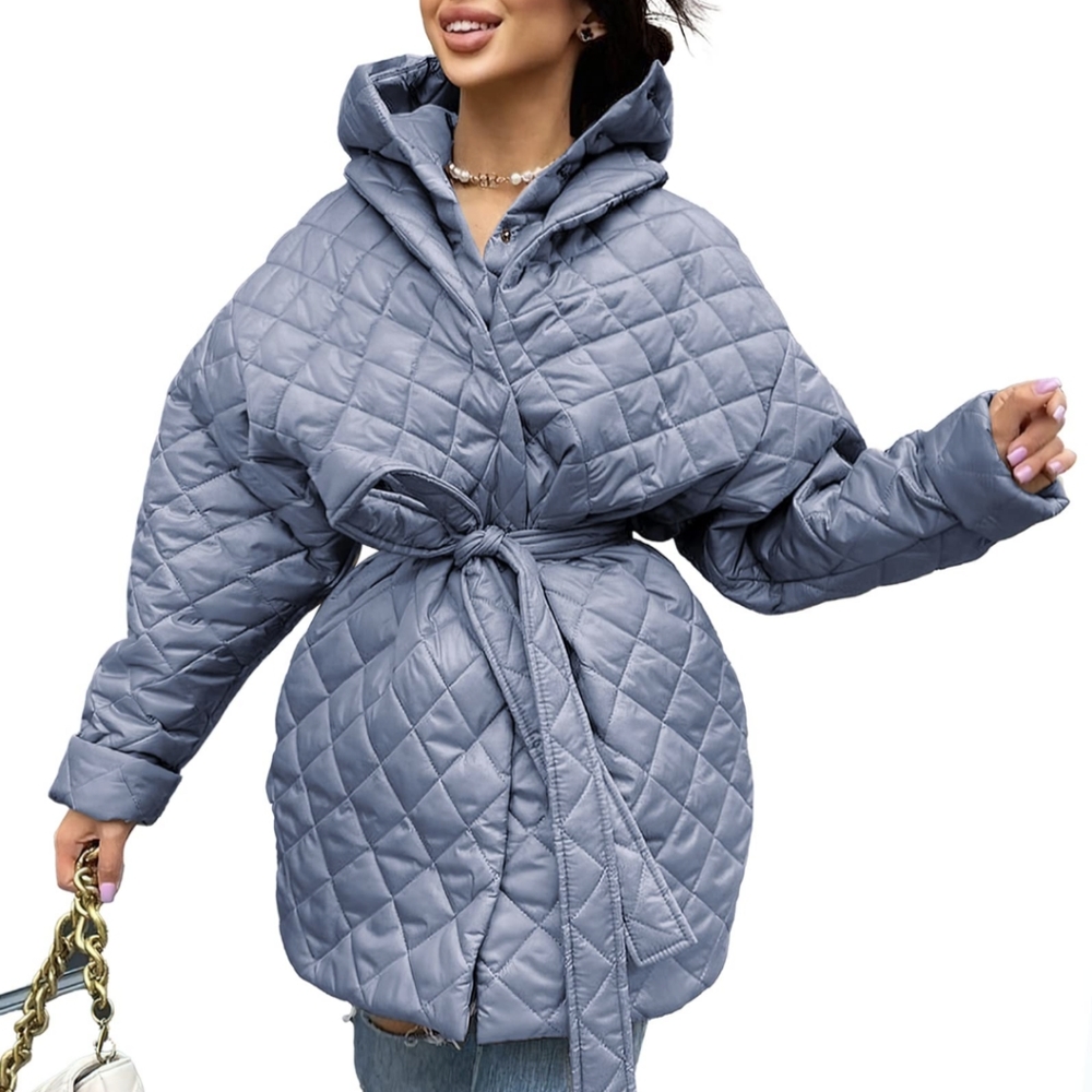 Women Button Down Quilted Puffer Jacket Coat - Size: S New